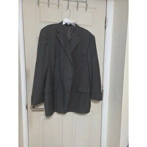 Italia Super 140's Merino Wool Blazer Gray Jacket Size 52 (27" Pit to Pit)